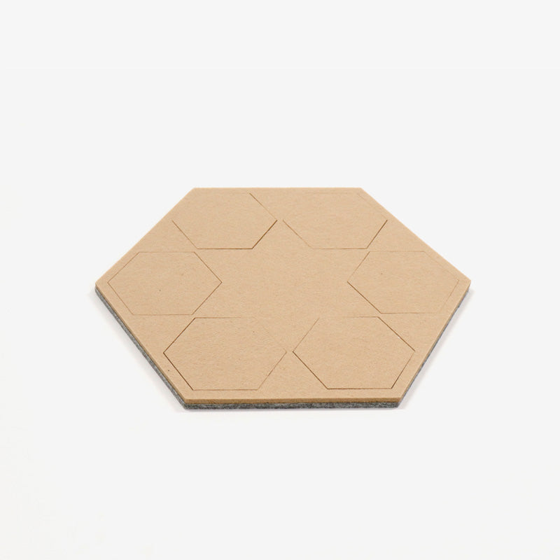 Eco-Felt Hexagon Coaster Set - Plain Coloured - Space 18 Australia