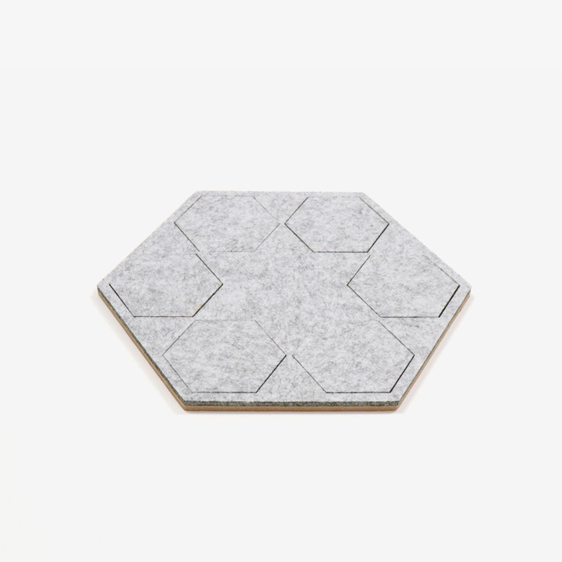 Eco-Felt Hexagon Coaster Set - Plain Coloured - Space 18 Australia