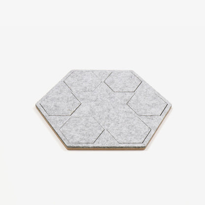 Eco-Felt Hexagon Coaster Set - Plain Coloured - Space 18 Australia