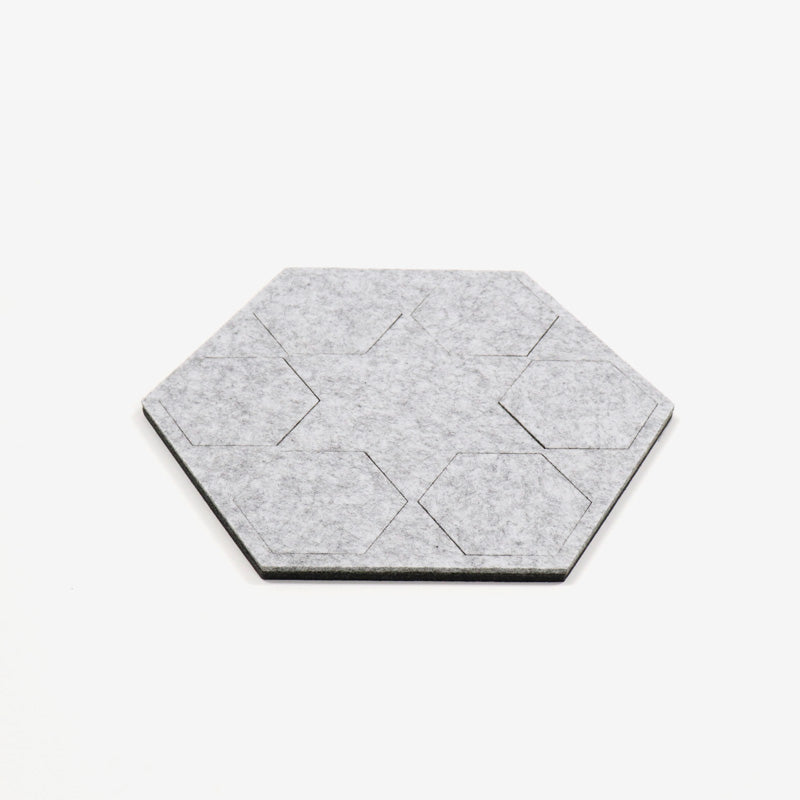 Eco-Felt Hexagon Coaster Set - Plain Coloured - Space 18 Australia