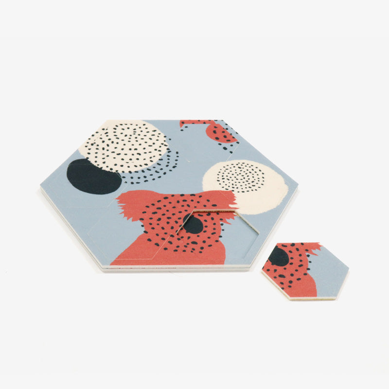 Eco-Felt Hexagon Coaster Set - Printed - Space 18 Australia