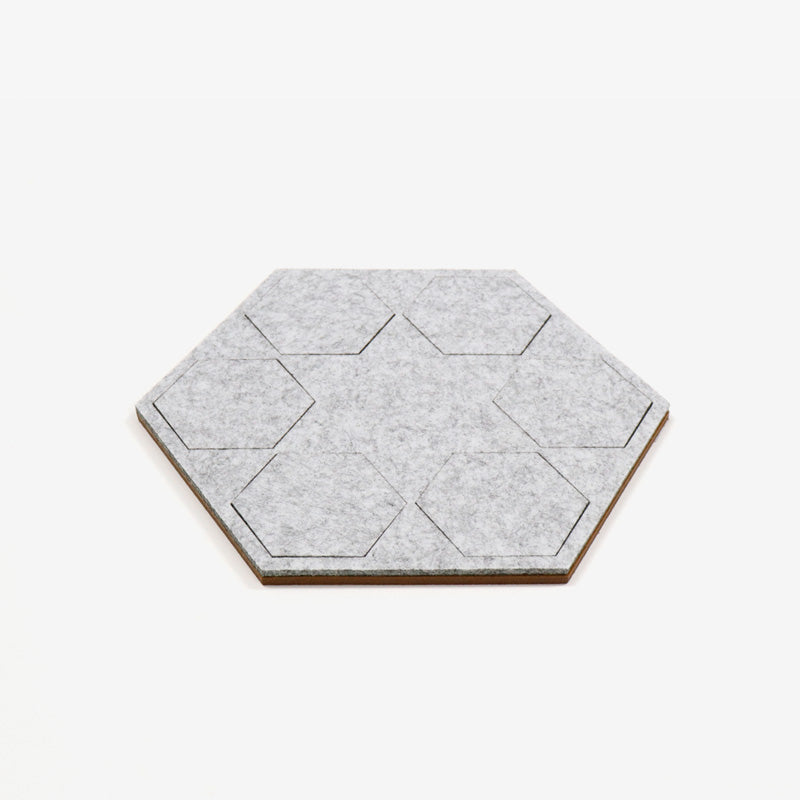 Eco-Felt Hexagon Coaster Set - Plain Coloured - Space 18 Australia